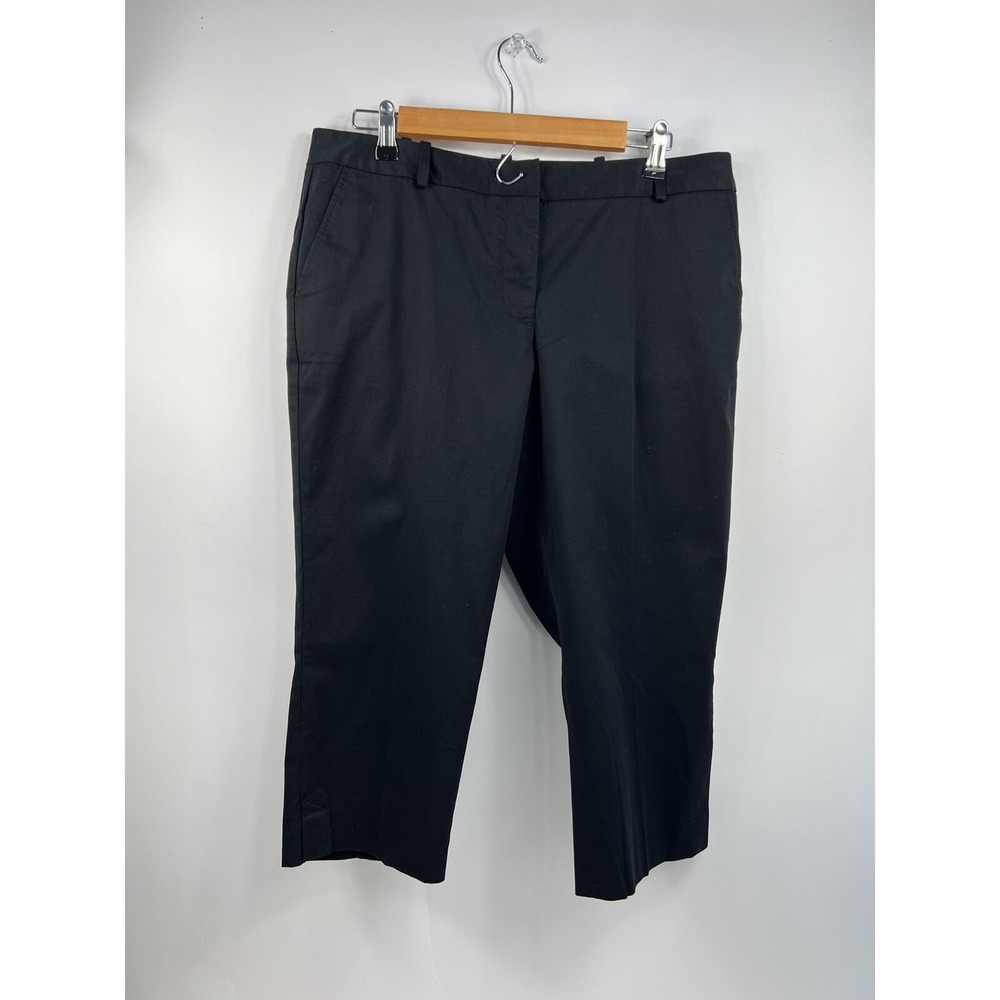 Talbots Signature Crop Pants Women's Petites Size 12P Black Capri Stretch